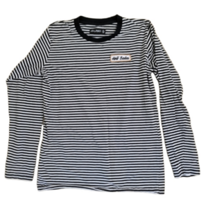 Hell babes black and white striped cotton long sleeve size small